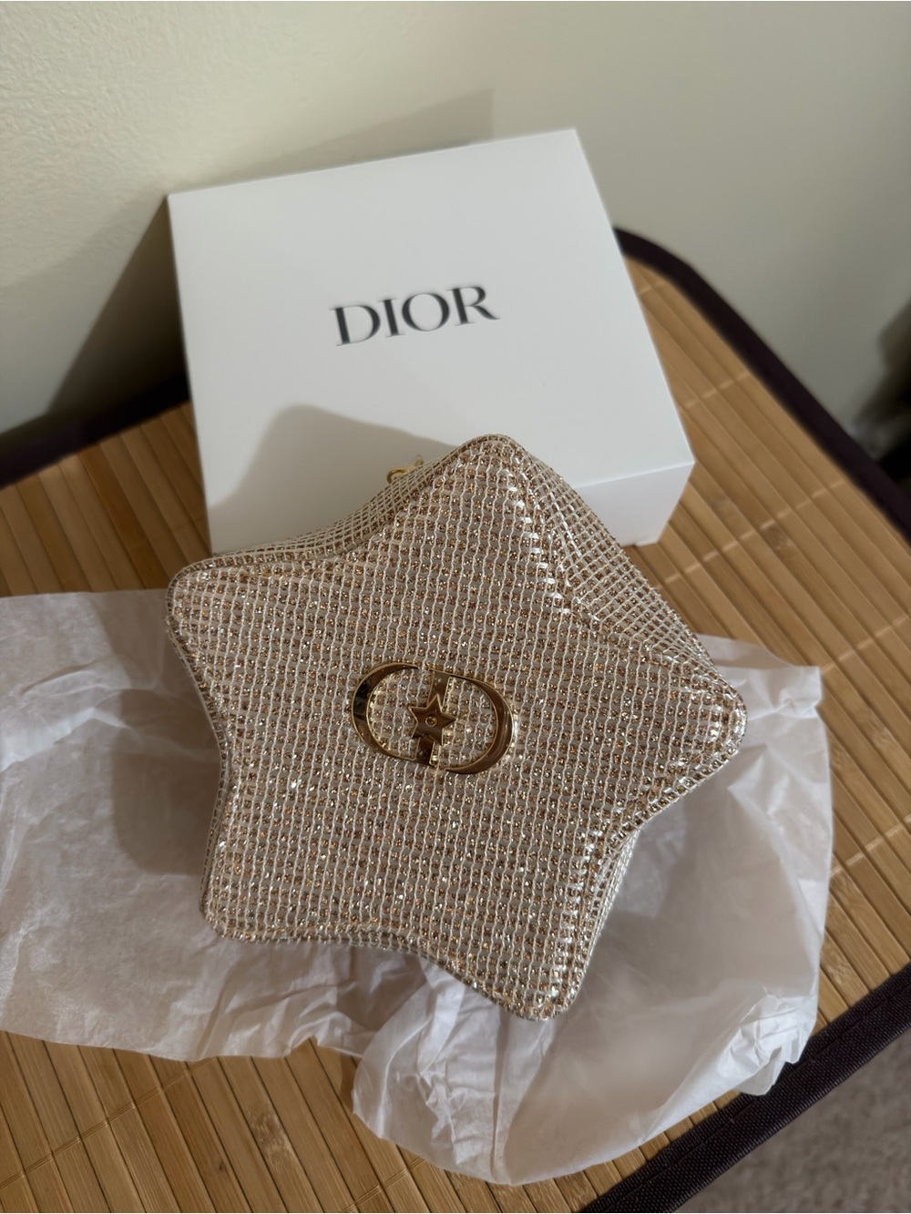 Dior Metallic Gold Star Mini Bag